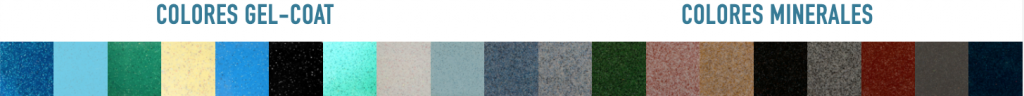 Colores piscinas gel coat y minerales. DTP